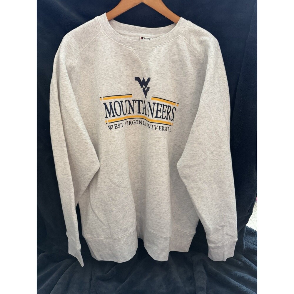 West Virginia Mountaineers Sweatshirt Men 2XL Gray Crewneck Embroidered